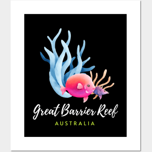 Great Barrier Reef Coral Australia Tropical Fish Posters and Art